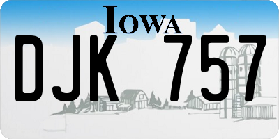 IA license plate DJK757
