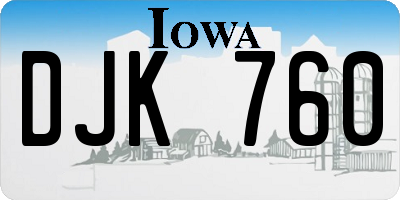 IA license plate DJK760