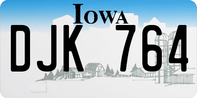 IA license plate DJK764
