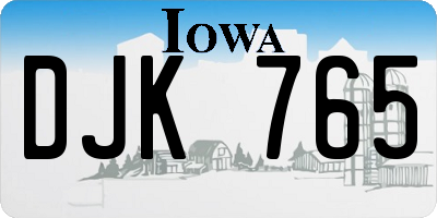 IA license plate DJK765