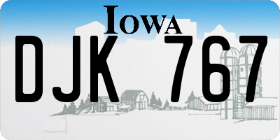 IA license plate DJK767