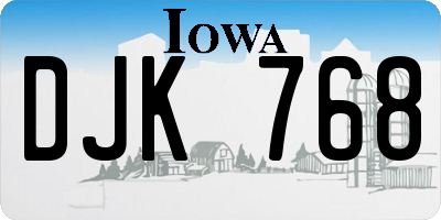 IA license plate DJK768