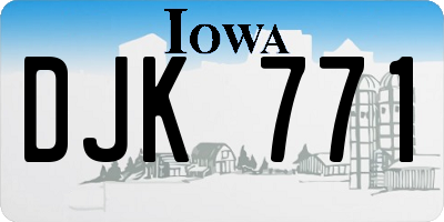 IA license plate DJK771