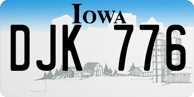 IA license plate DJK776