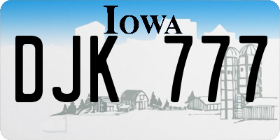 IA license plate DJK777