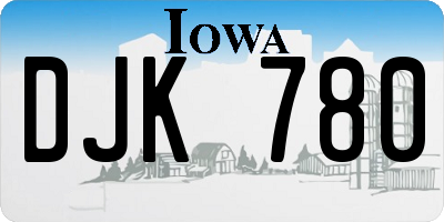 IA license plate DJK780