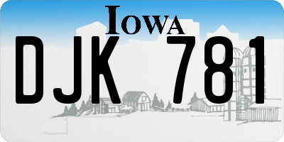 IA license plate DJK781