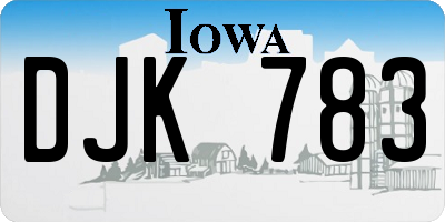 IA license plate DJK783