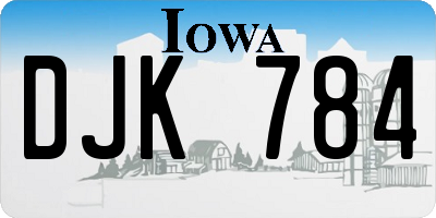IA license plate DJK784