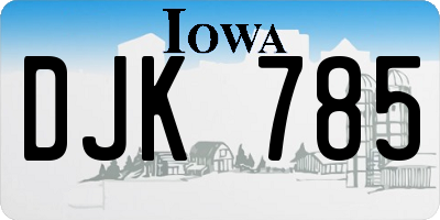 IA license plate DJK785