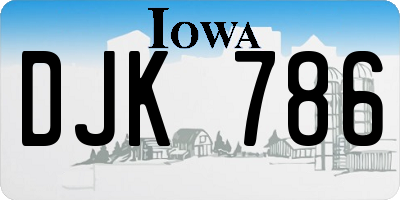 IA license plate DJK786