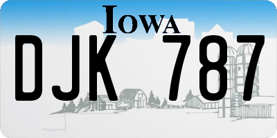 IA license plate DJK787