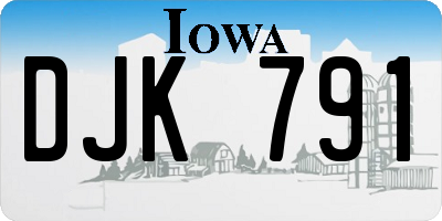 IA license plate DJK791