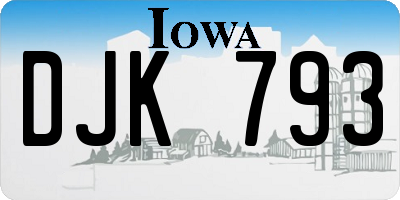 IA license plate DJK793