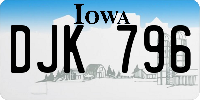 IA license plate DJK796