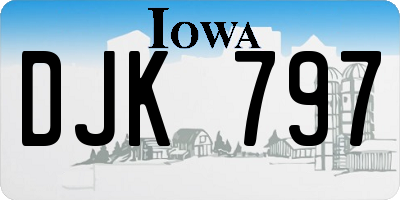 IA license plate DJK797