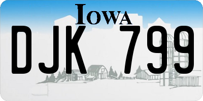 IA license plate DJK799