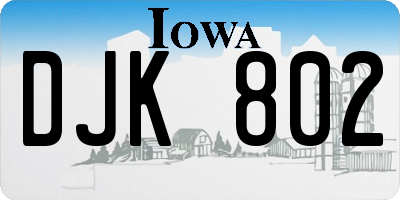 IA license plate DJK802
