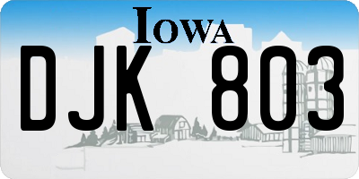 IA license plate DJK803