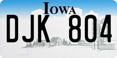 IA license plate DJK804