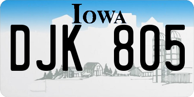 IA license plate DJK805