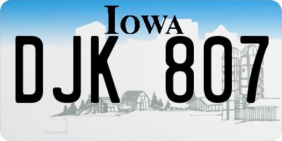IA license plate DJK807
