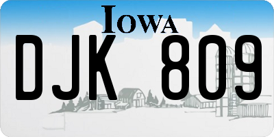 IA license plate DJK809