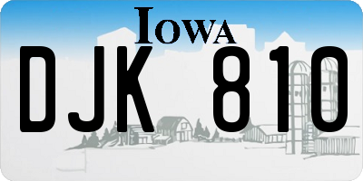 IA license plate DJK810