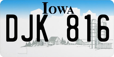 IA license plate DJK816
