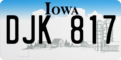 IA license plate DJK817