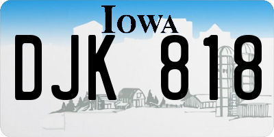 IA license plate DJK818