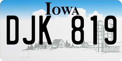 IA license plate DJK819