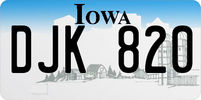 IA license plate DJK820