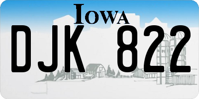 IA license plate DJK822