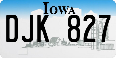 IA license plate DJK827