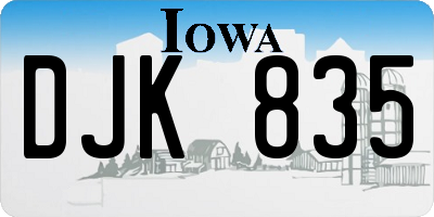 IA license plate DJK835