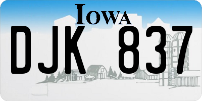 IA license plate DJK837