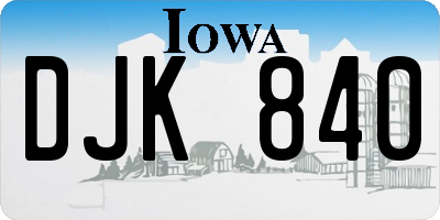 IA license plate DJK840