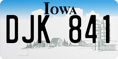 IA license plate DJK841