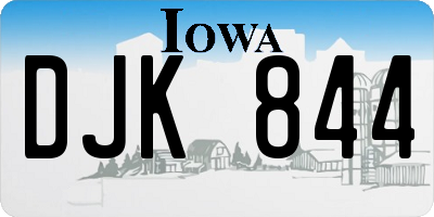 IA license plate DJK844