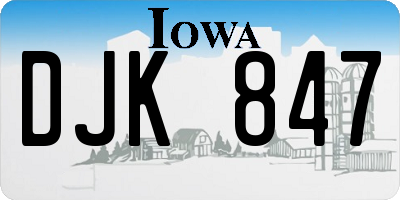 IA license plate DJK847