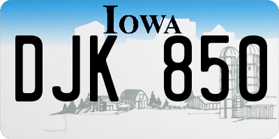 IA license plate DJK850