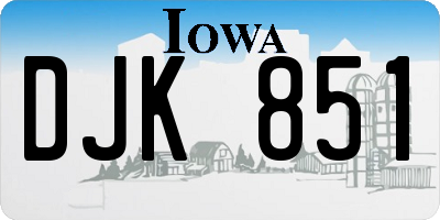 IA license plate DJK851
