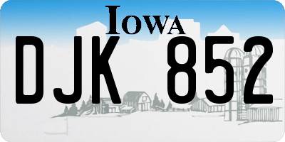IA license plate DJK852