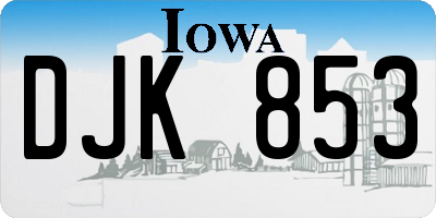 IA license plate DJK853