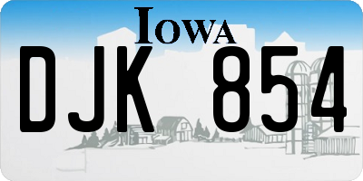 IA license plate DJK854