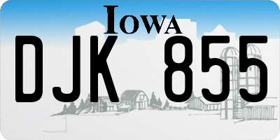 IA license plate DJK855