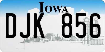 IA license plate DJK856