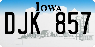 IA license plate DJK857