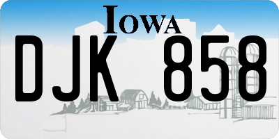 IA license plate DJK858